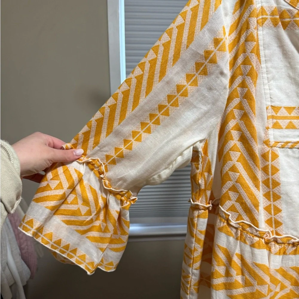 Torrid Belle Isle Size 00- Yellow and White Belle Sleeve Mini Dress - Picture 8 of 10